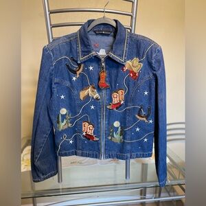 Gordon & James embroidered jean jacket. Size large